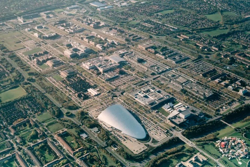 Aerial view of central Milton Keynes, England